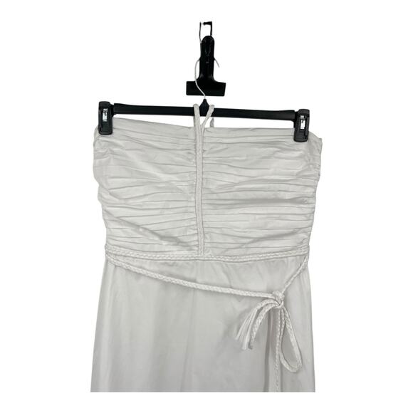 Veronica Beard dress Tucker ruched halter midi white size 14 - Picture 3 of 9